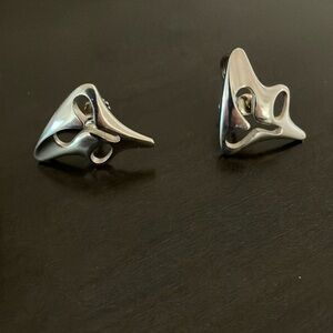 Georg Jensen Amoeba Clip-On Silver Earrings